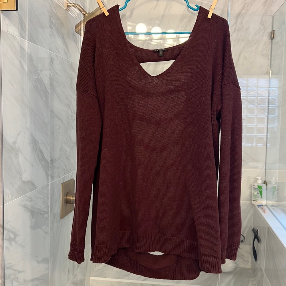 Express maroon open back sweater